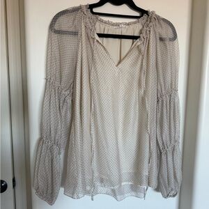 Blu Pepper Delicate Sheer Blouse - Cream